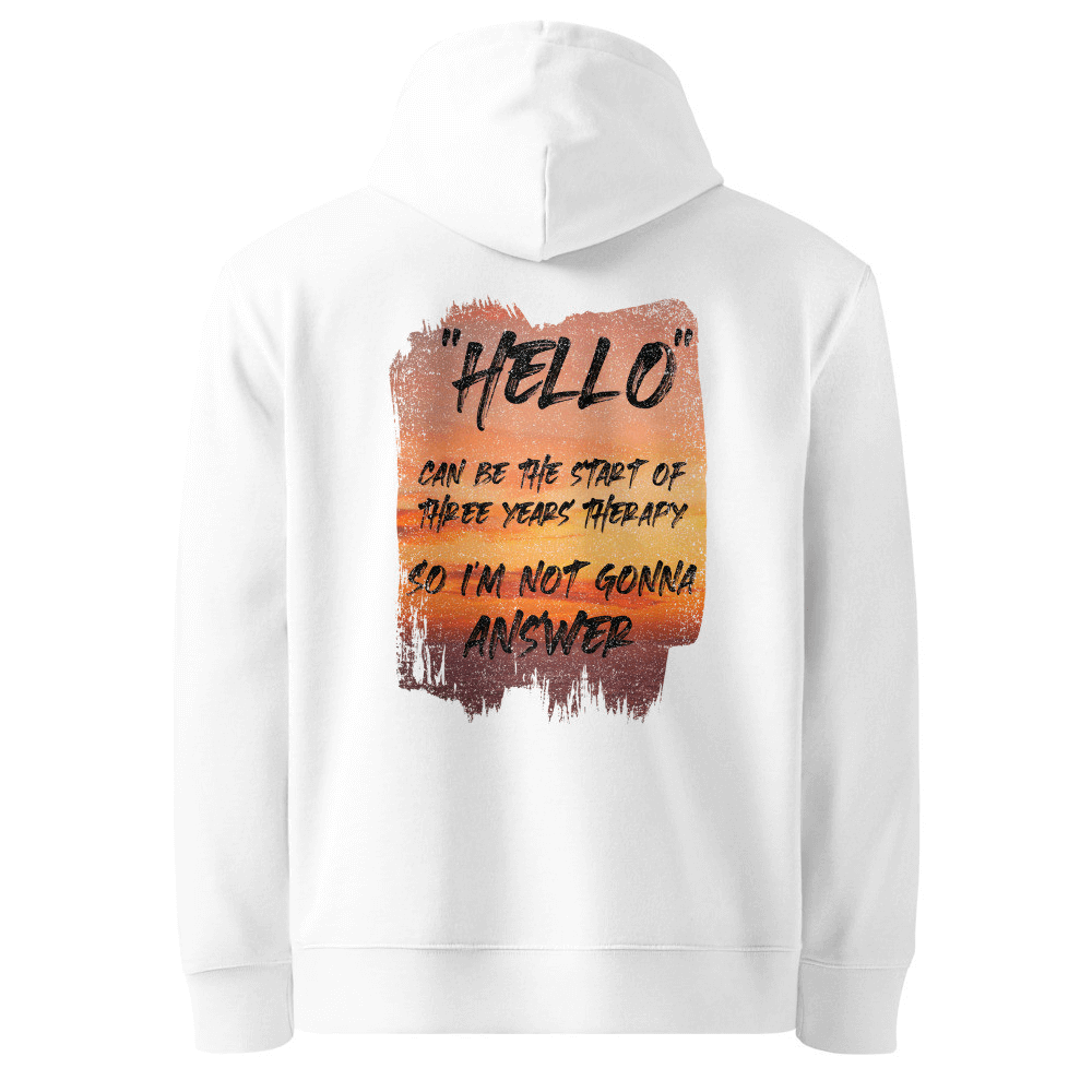 Hello Organic Cotton Hoodie - Sunset Therapy Design | Eco-Friendly & Stylish Comfort-The Urban Outpost