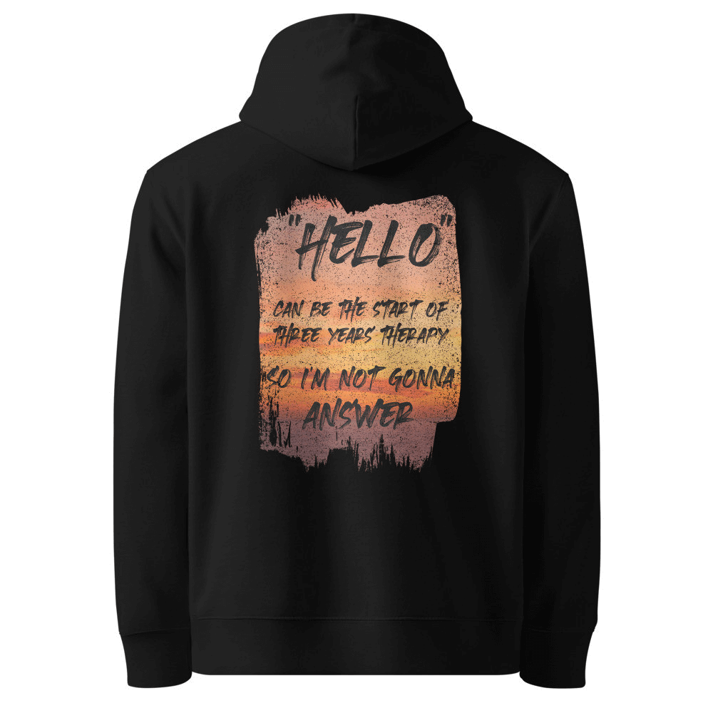 Hello Organic Cotton Hoodie - Sunset Therapy Design | Eco-Friendly & Stylish Comfort-The Urban Outpost
