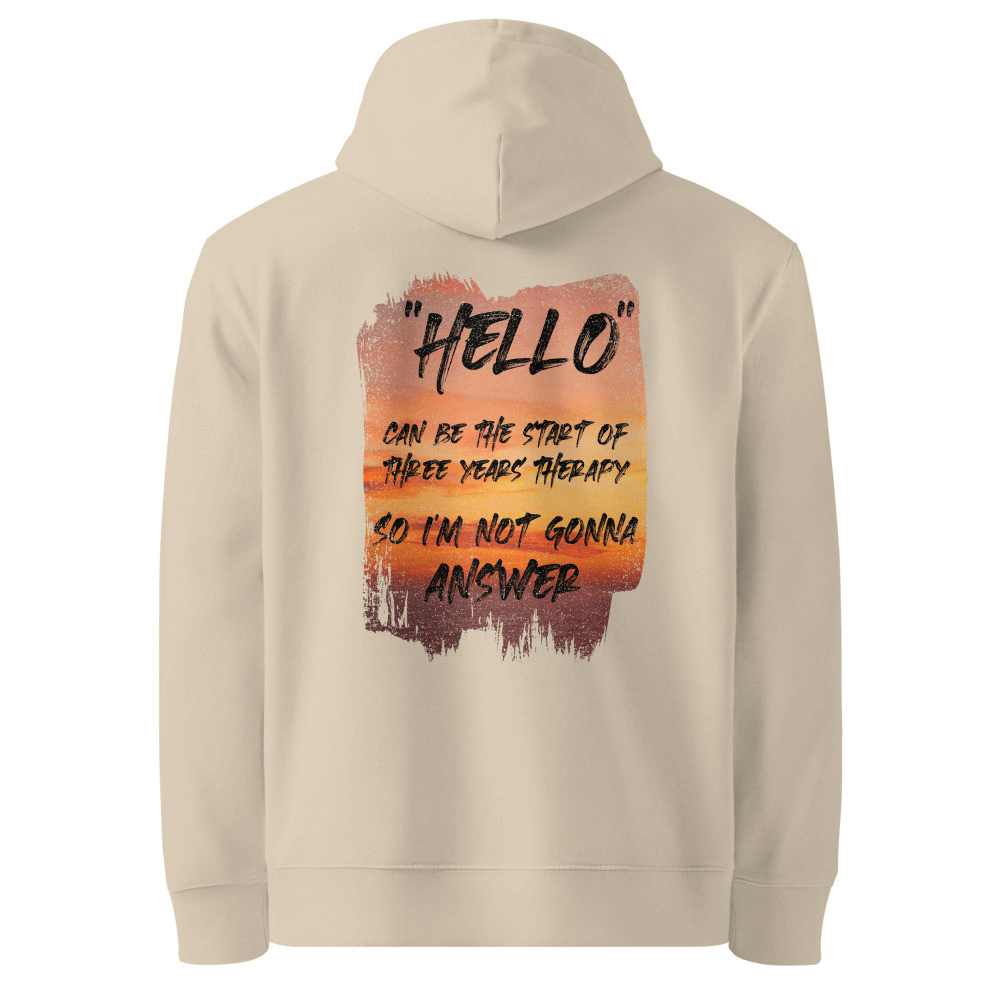 Hello Organic Cotton Hoodie - Sunset Therapy Design | Eco-Friendly & Stylish Comfort-The Urban Outpost