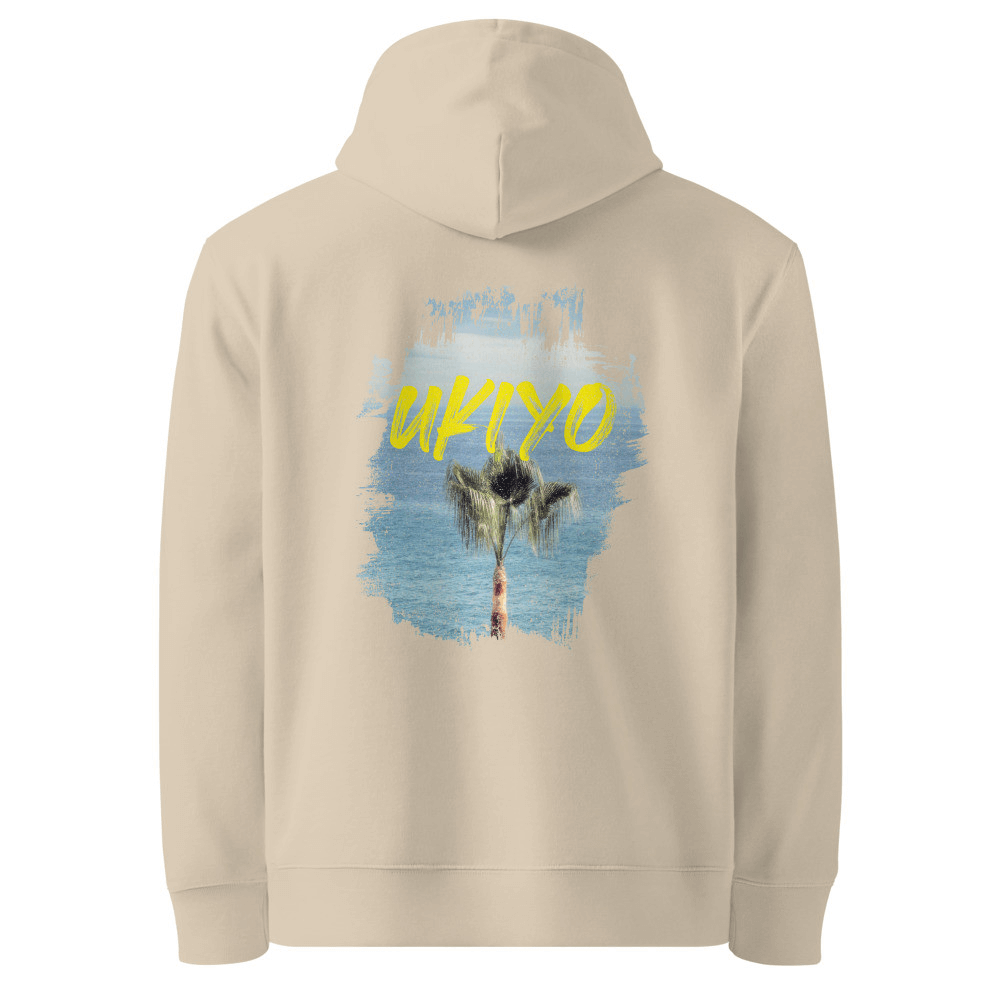 Ukiyo Organic Cotton Hoodie - Palm Tree Ocean Design | Eco-Friendly Comfort & Style-The Urban Outpost