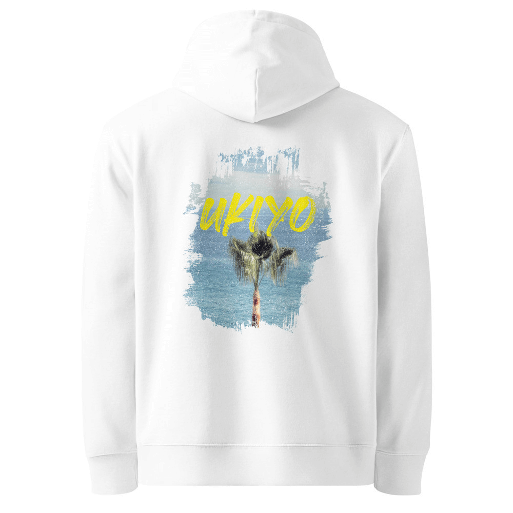 Ukiyo Organic Cotton Hoodie - Palm Tree Ocean Design | Eco-Friendly Comfort & Style-The Urban Outpost