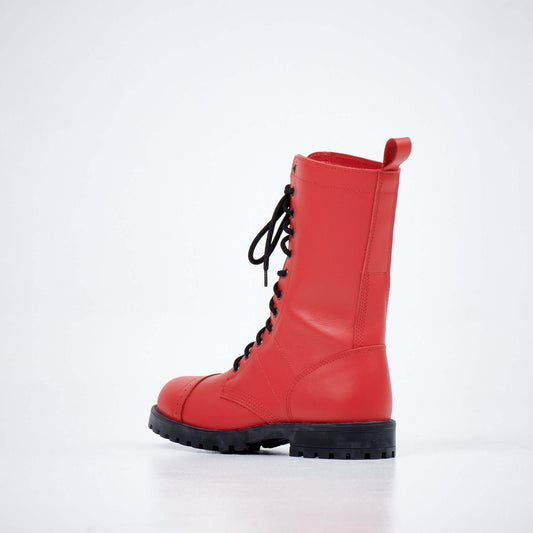 516 aka High Aviator Boots - Red-The Urban Outpost