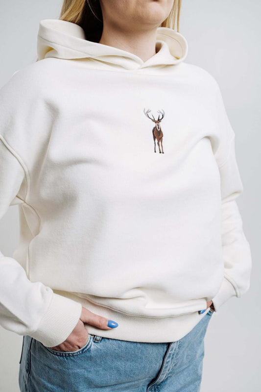 Deer Hoodie - Cream-The Urban Outpost
