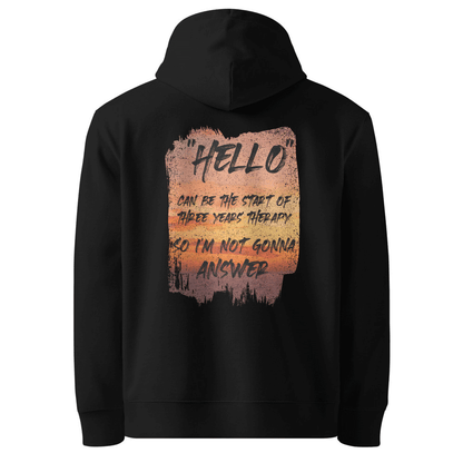 Hello Organic Cotton Hoodie - Sunset Therapy Design | Eco-Friendly & Stylish Comfort-The Urban Outpost
