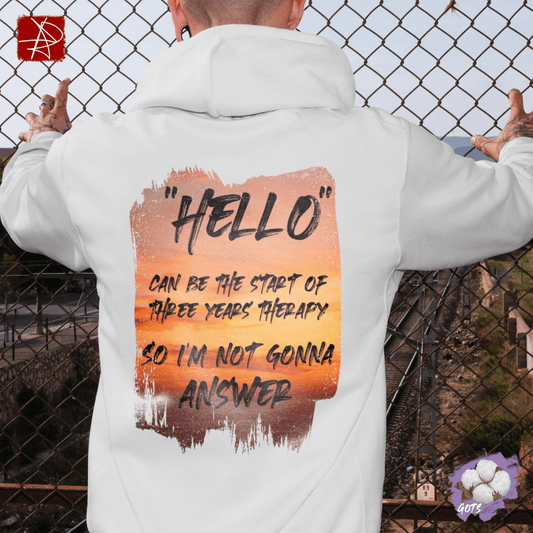 Hello Organic Cotton Hoodie - Sunset Therapy Design | Eco-Friendly & Stylish Comfort-The Urban Outpost