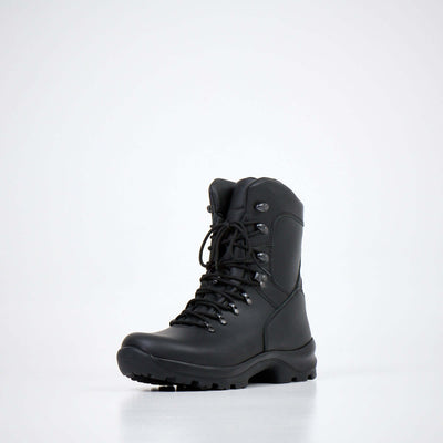 Military Boots 739 in black, waterproof leather with adjustable lace height for comfort and performance.