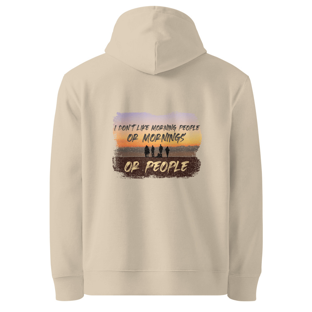 Morning People Organic Cotton Hoodie - Sunset Design | Eco-Friendly & Humorous-The Urban Outpost