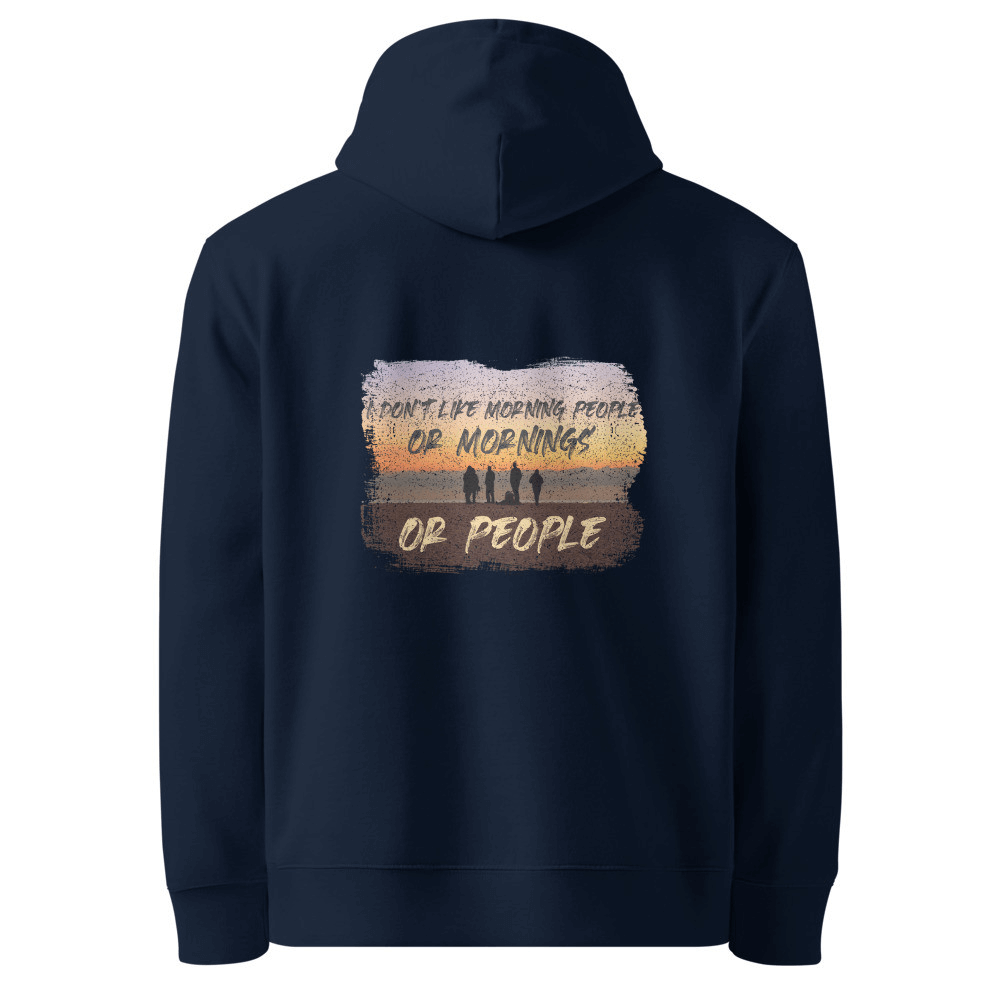 Morning People Organic Cotton Hoodie - Sunset Design | Eco-Friendly & Humorous-The Urban Outpost