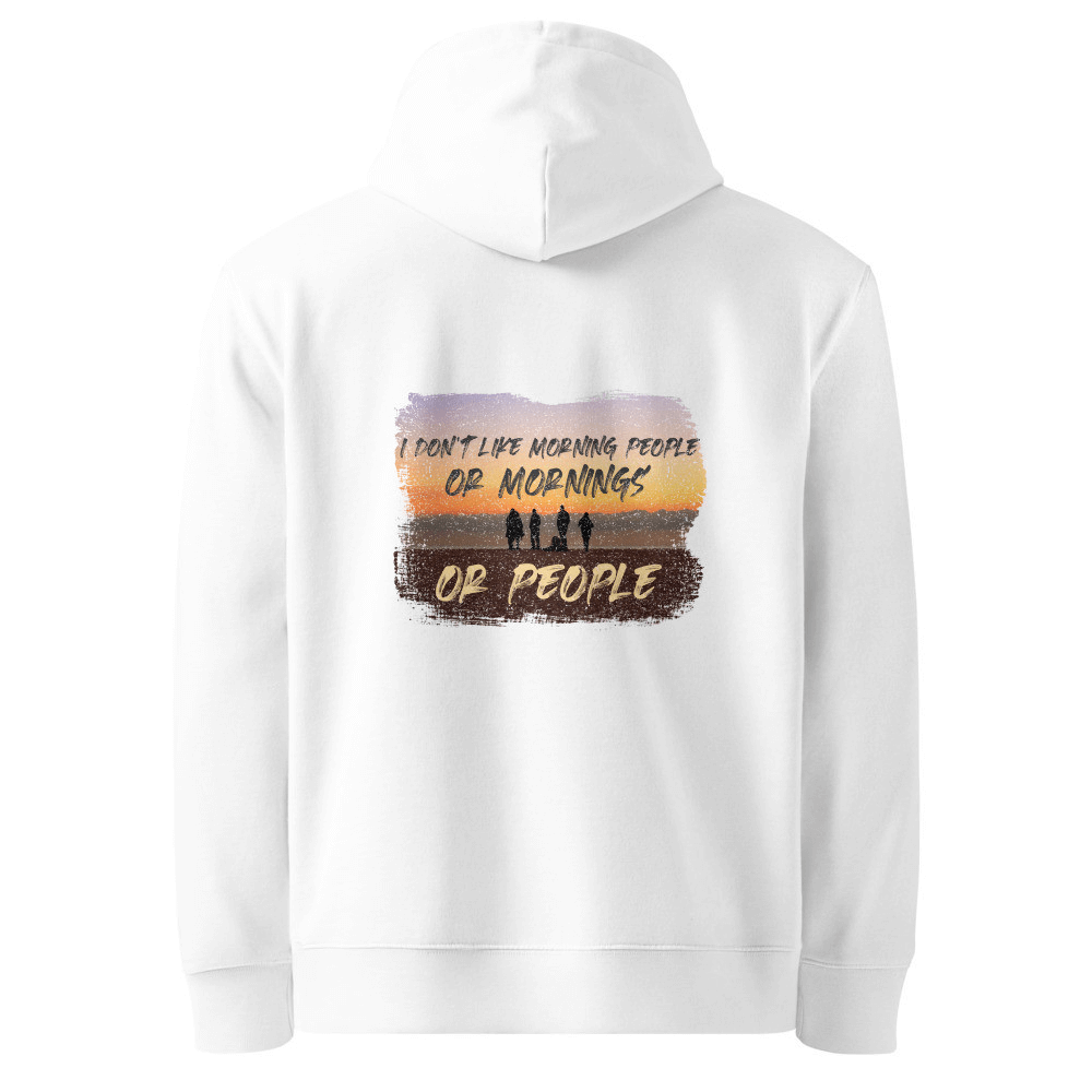 Morning People Organic Cotton Hoodie - Sunset Design | Eco-Friendly & Humorous-The Urban Outpost