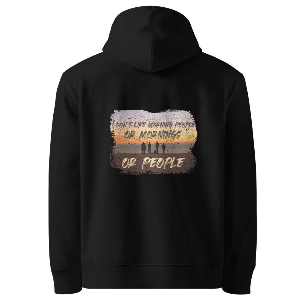 Morning People Organic Cotton Hoodie - Sunset Design | Eco-Friendly & Humorous-The Urban Outpost